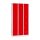 Rövidajtós acél öltözőszekrény, 6 rekeszes, 1950mmx1200mmx500mm, Szürke/piros színben