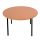 Kör alakú asztal, négyzet keresztmetszetű fém lábakkal, 750mmx1200mmx mm, Fekete/bükk színben
