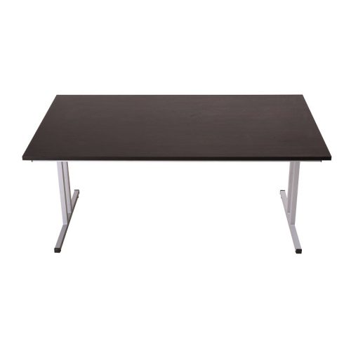 Összecsukható asztal, négyzet kersztmetszetű T-lábakkal, 750mmx1400mmx800mm, Króm/szürke színben