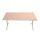 Összecsukható asztal, kör kersztmetszetű íves lábakkal, 750mmx2000mmx1000mm, Króm/bükk színben