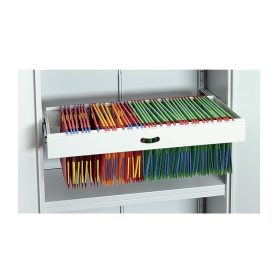   Kihúzható keret 180 fokban nyíló szárnyasajtós fém irattároló szekrényhez, 1200mmx420mm, Szürke