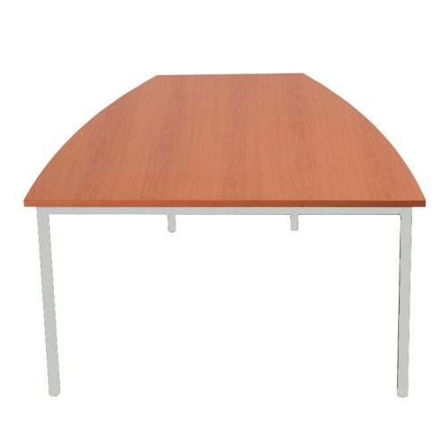 Félcsónak alakú fémvázas asztal, négyzet keresztmetszetű fém lábakkal, 750mmx1200mmx1200mm, Szürke/
