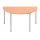 Félkör alakú asztal, kör keresztmetszetű fém lábakkal, 750mmx1200mmx600mm, Szürke/szürke színben