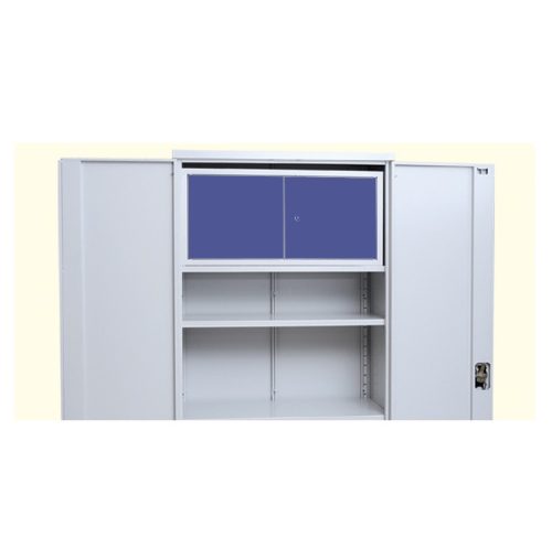Belső szekrény redőnyös fém irattároló szekrényhez, 400mmx1000mmx350mm, Szürke/kék