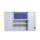Belső szekrény szárnyasajtós fém irattároló szekrényhez, 400mmx830mmx350mm, Szürke/kék