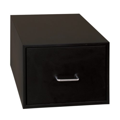 Kartoték szekrény, 1 fiókos, A5 méret, zár nélül, 210mmx270mmx400mm, Fekete/fekete színben