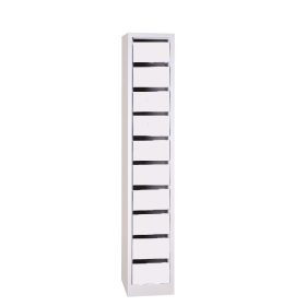   Fém levélszekrény, 10 rekeszes, mágneses ajtó, 1800mmx300mmx400mm, Szürke/szürke