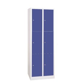 Értékmegőrző fém szekrény, 6 rekeszes (2×3), zárt aljjal, hengerzárral vagy lakatpánttal, 1800mmx60