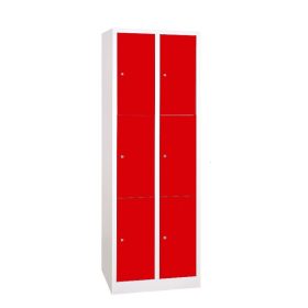 Értékmegőrző fém szekrény, 6 rekeszes (2×3), zárt aljjal, hengerzárral vagy lakatpánttal, 1800mmx60