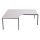 L-alakú íróasztal fémvázas, balos, négyzet keresztmetszetű lábbal, 750mmx1800mmx1200mm, Szürke szín