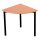 Negyedkör alakú asztal, kör keresztmetszetű fém lábakkal, 750mmx600mmx600mm, Fekete/bükk színben