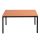 Téglalap alakú asztal kör keresztmetszetű lábakkal, 750mmx1000mmx600mm, Fekete/bükk színben