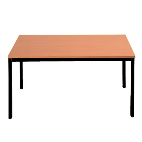 Téglalap alakú asztal kör keresztmetszetű lábakkal, 750mmx1000mmx600mm, Fekete/bükk színben