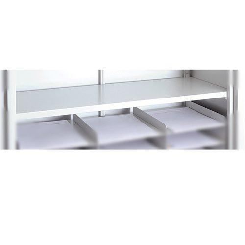 Polc szárnyasajtós fém irattároló szekrényhez, 800mmx380mm, Szürke/szürke