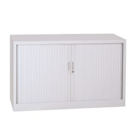   Redőnyös fém irattároló szekrény, 1 polccal, lapraszerelt, 700mmx1200mmx450mm, Szürke/szürke