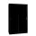 Tolóajtós fém irattároló szekrény 4 polccal, 1950mmx1200mmx450mm, Fekete/fekete