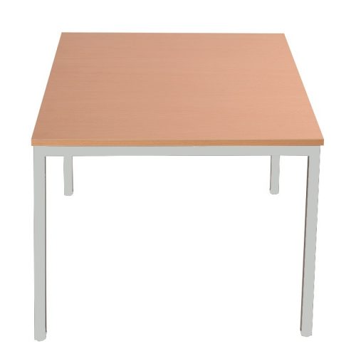 Négyzet alakú asztal négyzet keresztmetszetű lábakkal, 750mmx600mmx600mm, Szürke/bükk színben