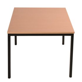 Négyzet alakú asztal négyzet keresztmetszetű lábakkal, 750mmx800mmx800mm, Fekete/bükk színben