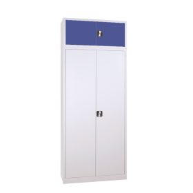  Felső szekrény szárnyasajtós fém irattároló szekrényhez, 400mmx920mmx420mm, Szürke/kék