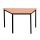 Trapéz alakú fémvázas asztal, kör keresztmetszetű fém lábakkal, 750mmx1400mmx700mm, Fekete/bükk szí