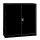 Szárnyasajtós fém irattároló szekrény, 1 polccal, 750mmx800mmx380mm, Fekete/fekete